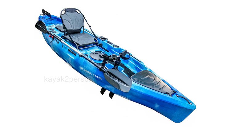 Quality 11' Rubicon Fin Pedal Drive Fishing Kayak | 500lbs capacity |  oceans l